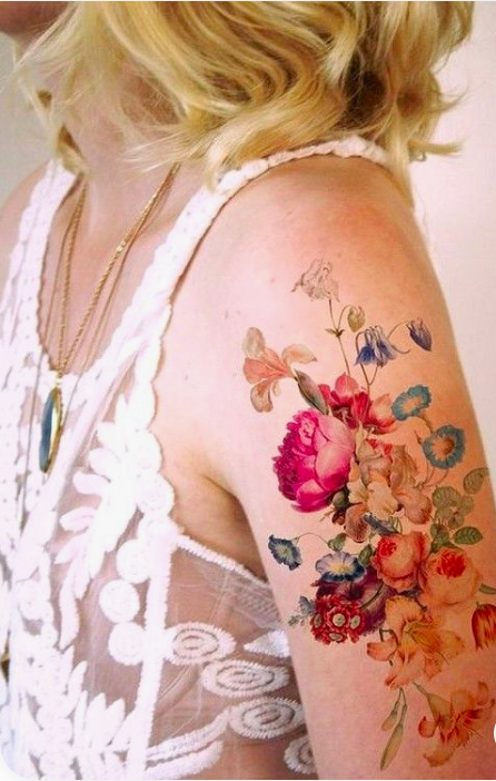 45 Elegant and Colorful Flower Tattoos For Females in Many occasions -  Bellacocosum
