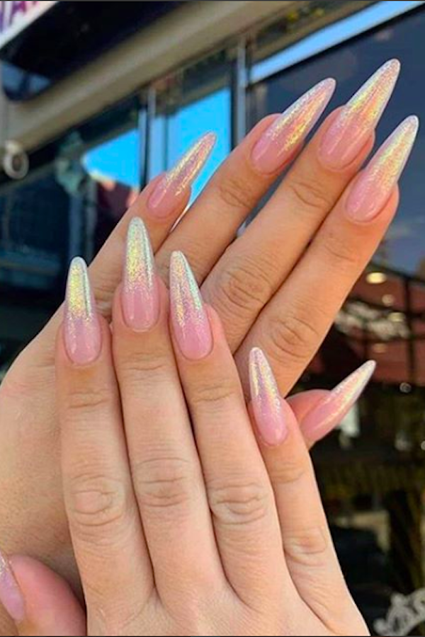 40 Nude or Shining Stiletto Nail Designs with Different Accessories