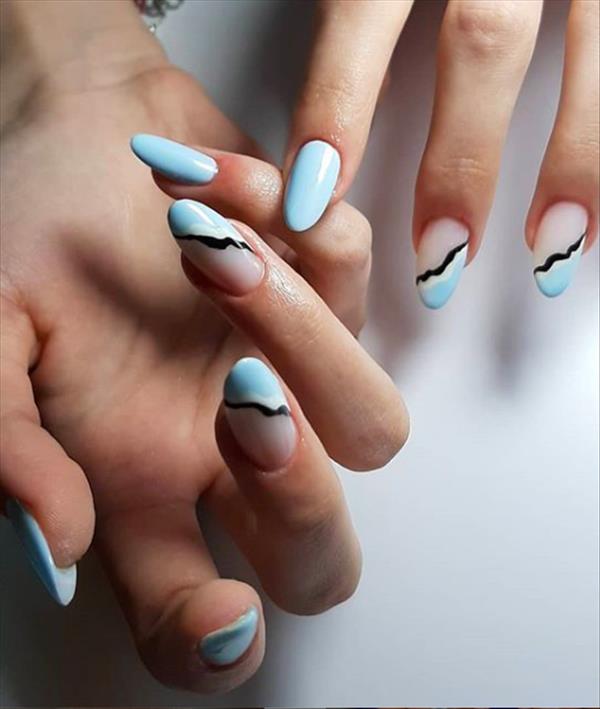 40 Attractive Blue Nail Designs For Acrylic Nails And Almond Nails The First Hand Fashion News For Females