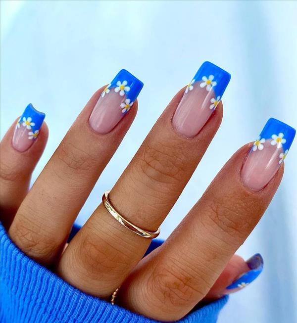 summer light blue nail designs 2021