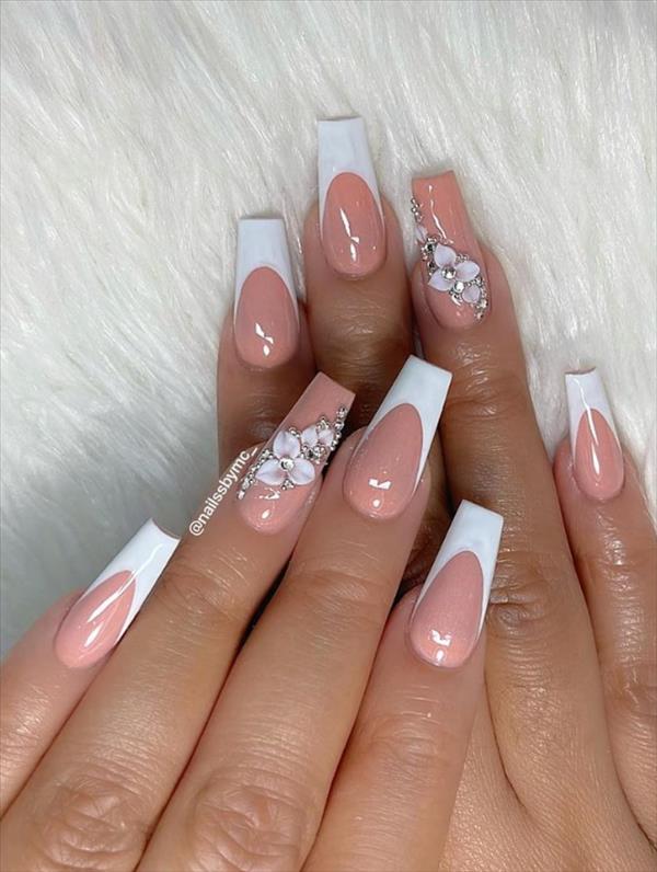 Flower coffin nail art to sparkle your Summer nails 2021! - The First