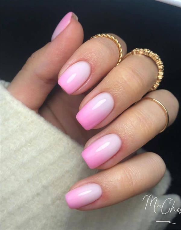 36 Heart-beating short pink nails for spring square nails 2021! - The