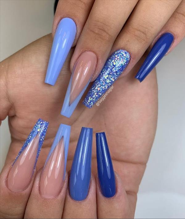 acrylic coffin nail shape for Summer nail designs 2021!
