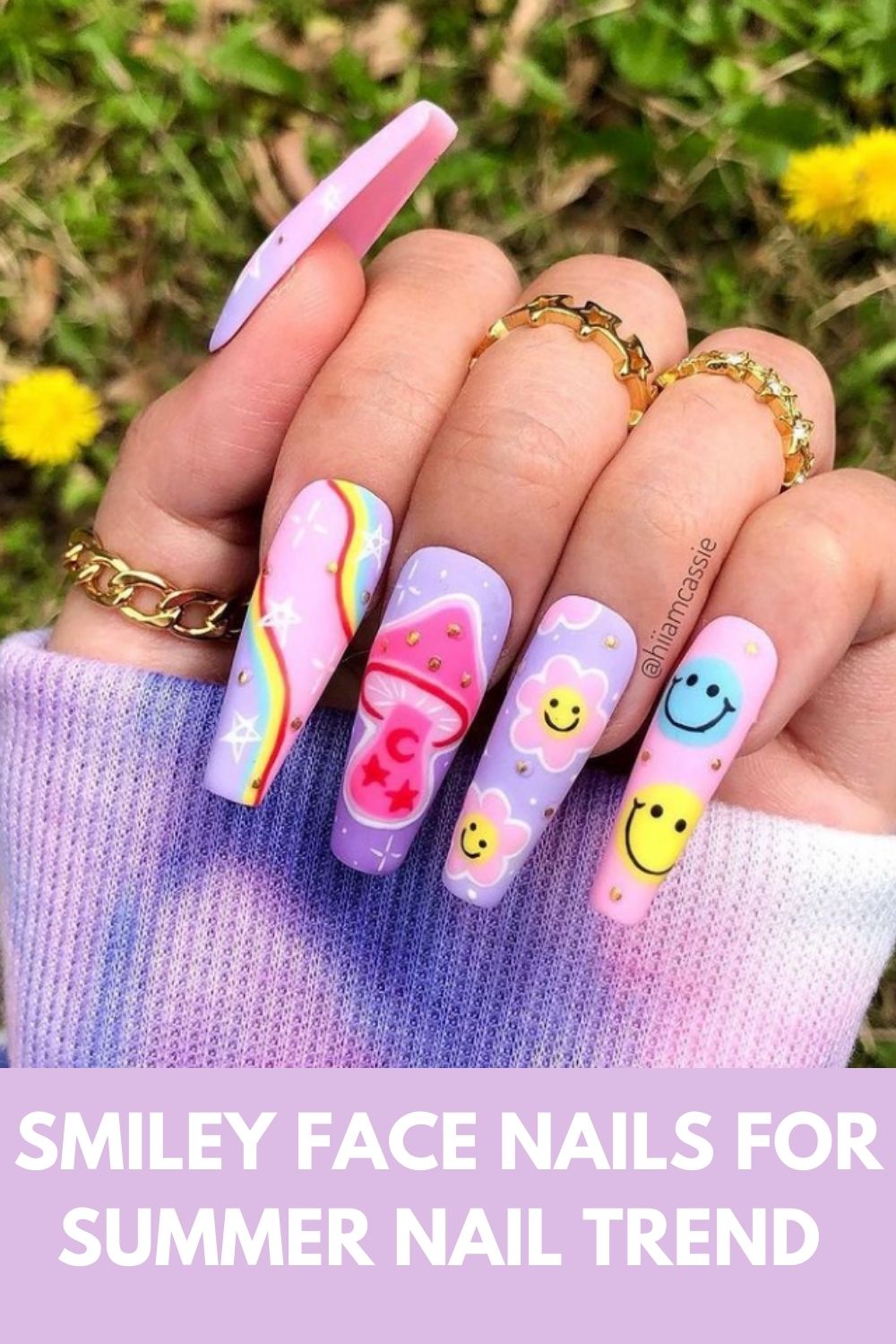 X Eyes Smiley Face Nails