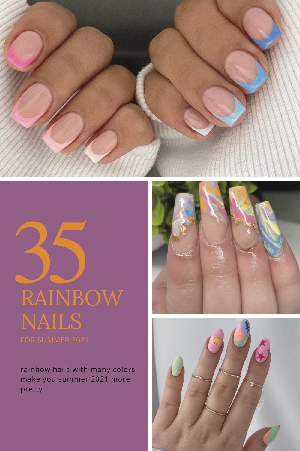 rainbow nails for summer nails colors