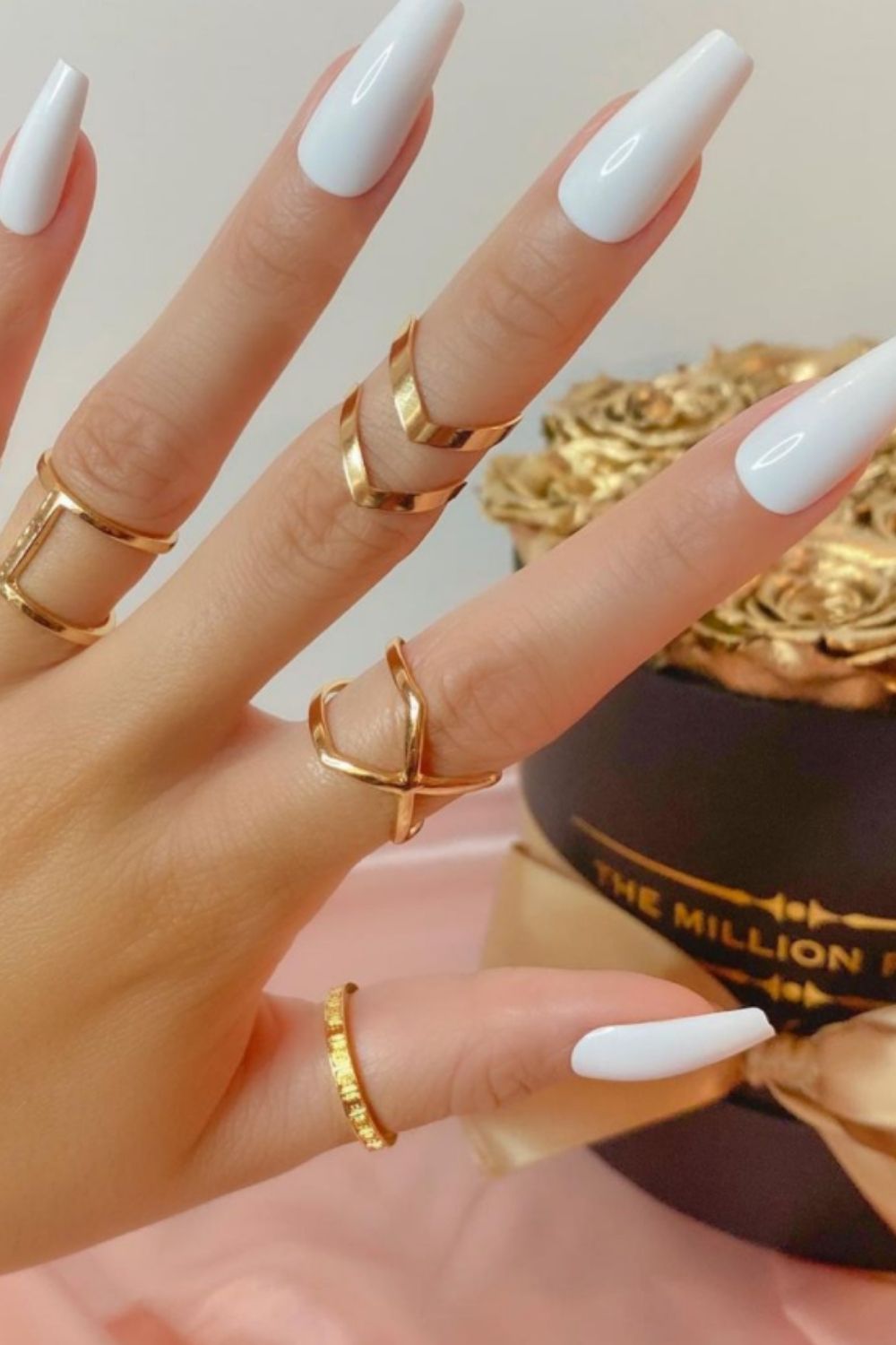 white coffin nails design ideas