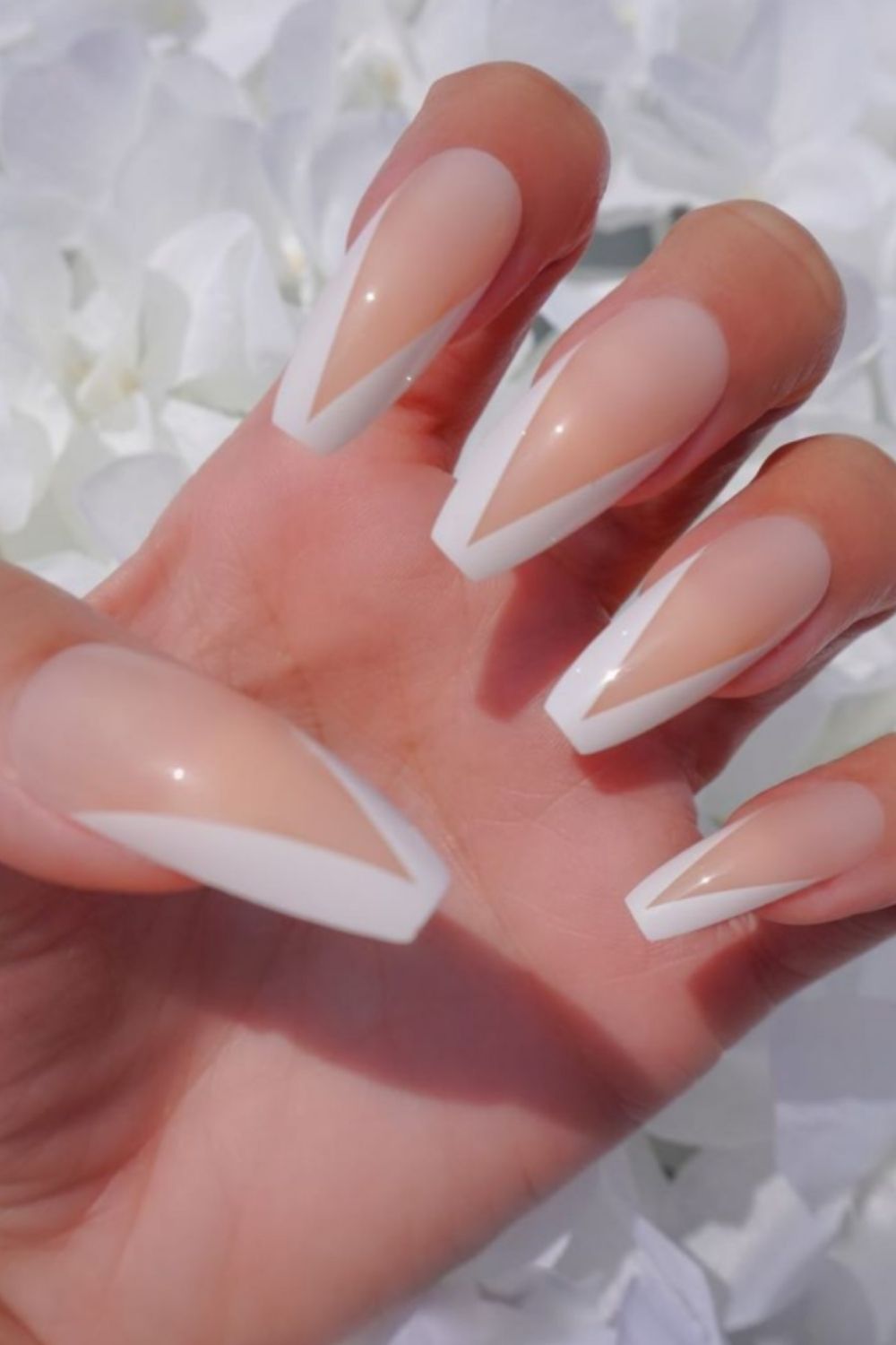 white coffin nails design  for woman