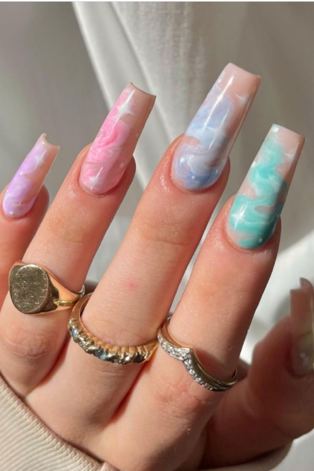 rainbow nails design