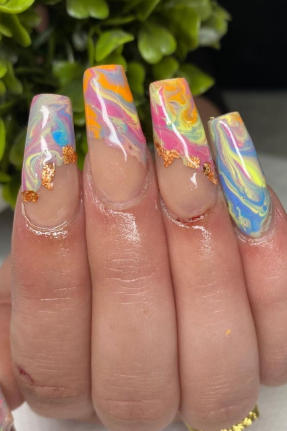 rainbow nails design
