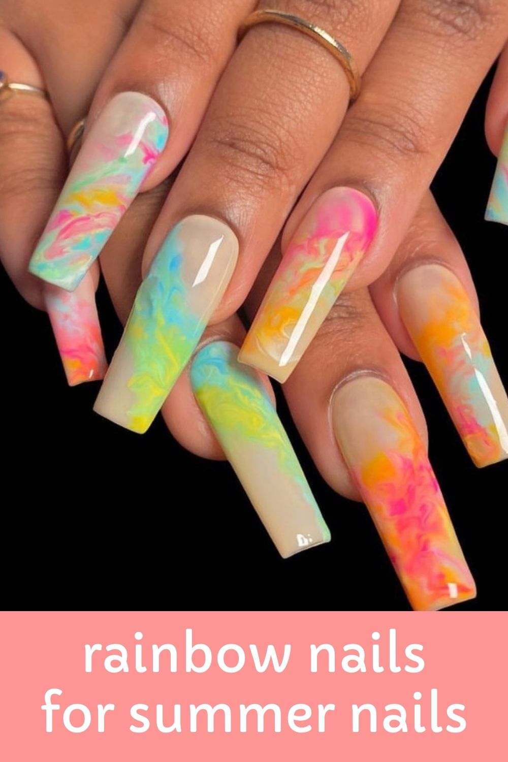 Rainbow Nails Awesome Acrylic Nail Design For Summer Nail Trends 21