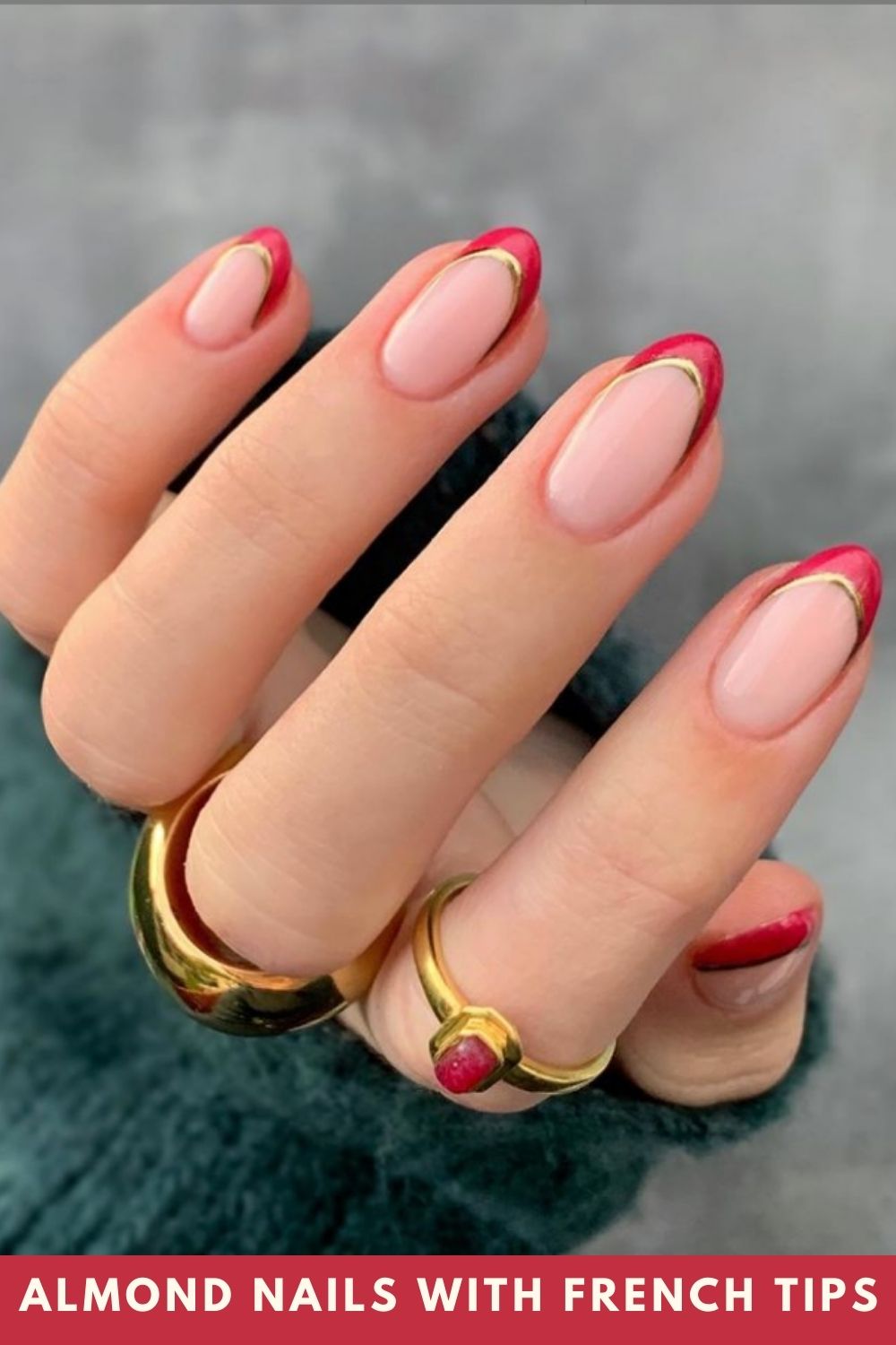 Almond nails with French tips Designs Perfect For women