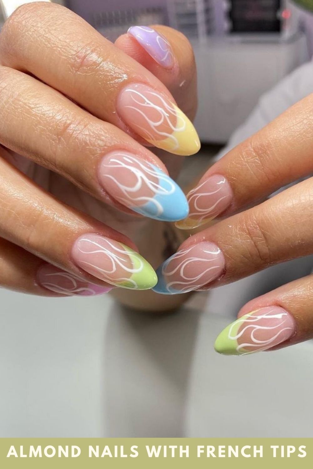 Almond nails with French tips Designs Perfect For women