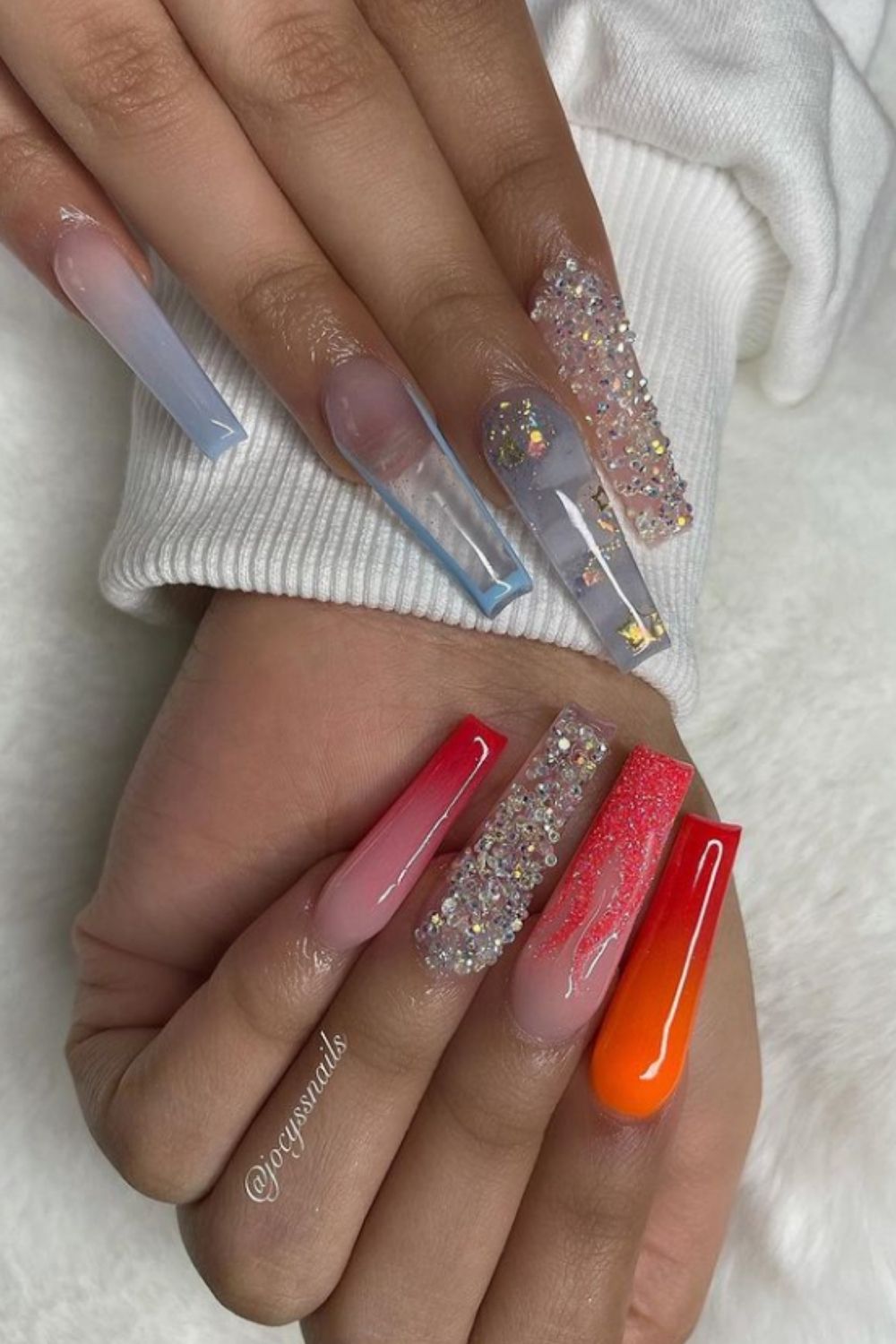 Glitter Acrylic Nails:40 Awesome Summer Nail Designs To Inspire You!