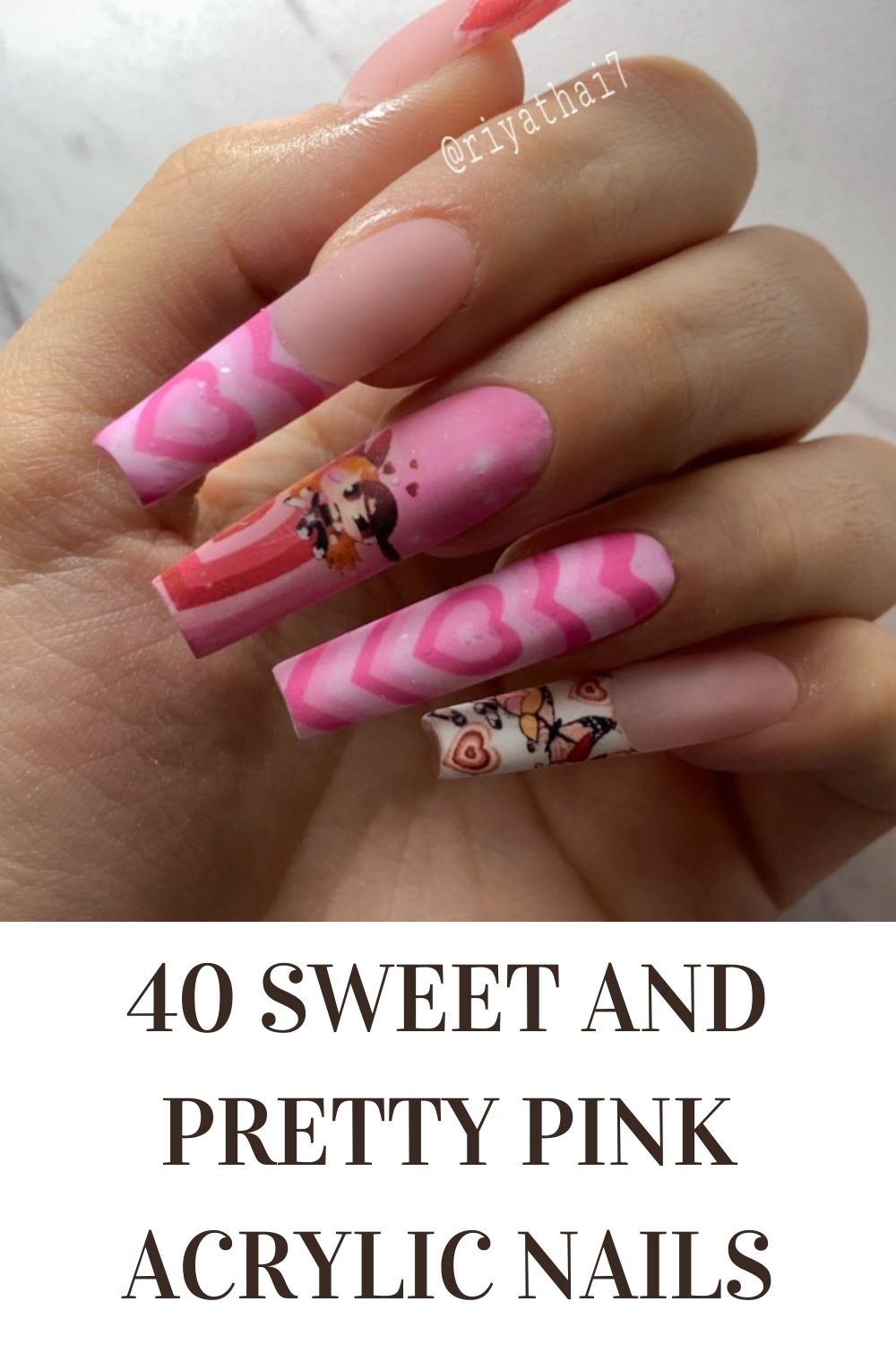 Pink Acrylic Nails: 40 Summer Nail Designs To Copy In 2021!