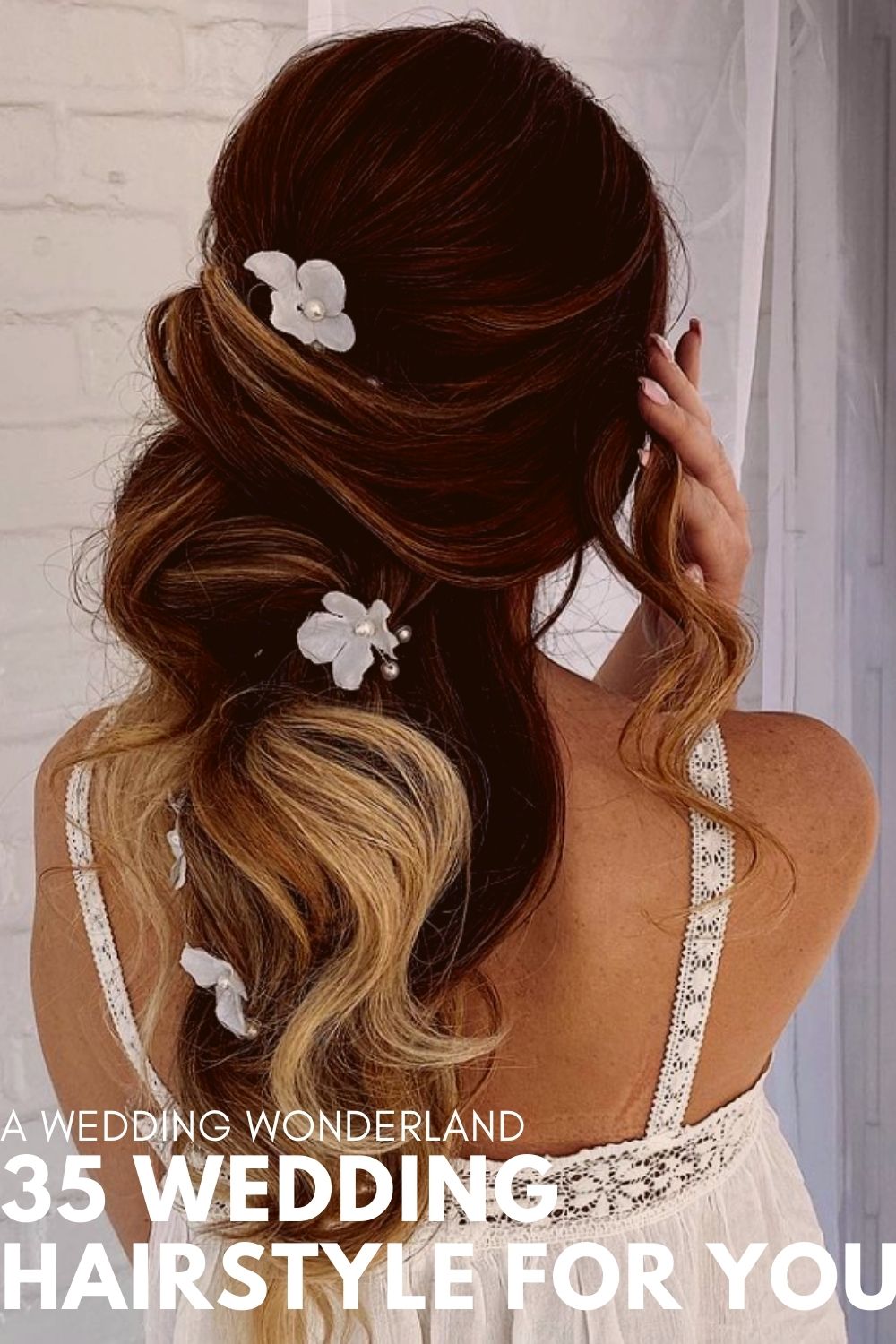 Elegant and charming wedding hairstyle for bride