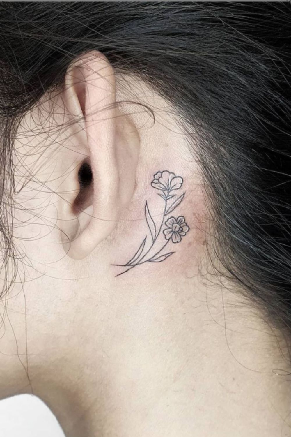 Behind Ear Tattoo: 40 Tiny Tattoo Designs For Girls To Try!