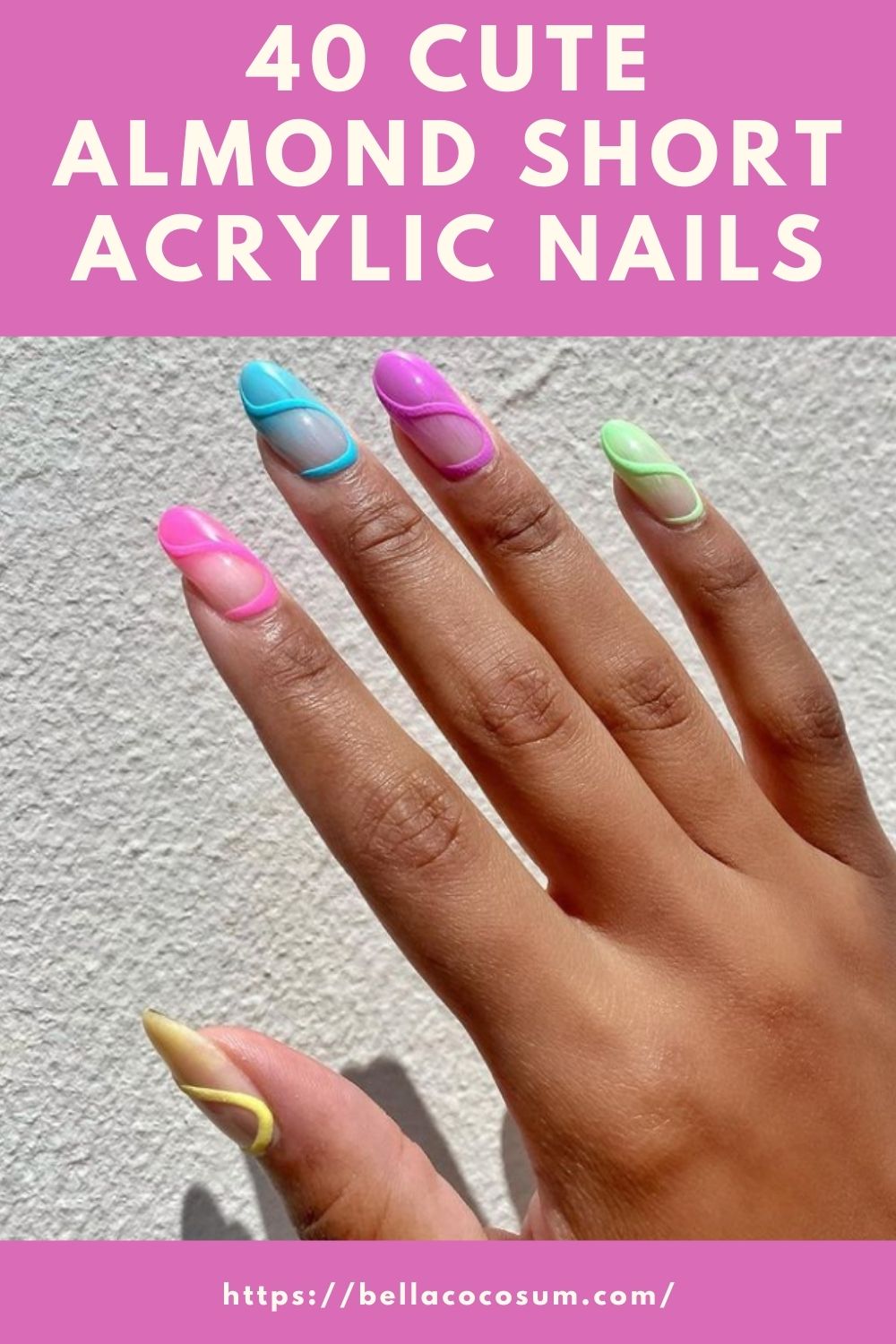 40 Cute Almond Short Acrylic Nails For Summer Nail Design