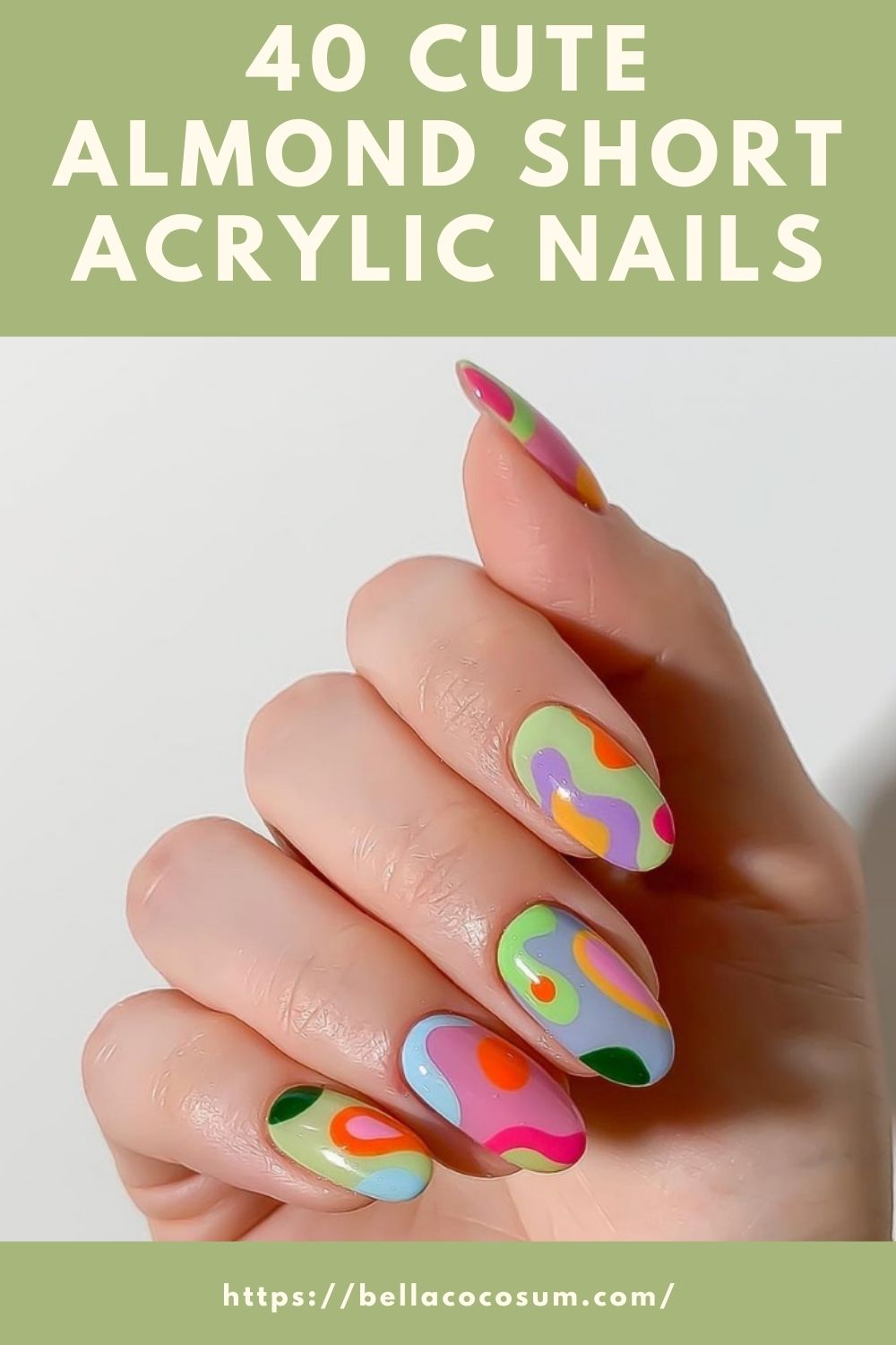 40 Cute Almond Short Acrylic Nails For Summer Nail Design