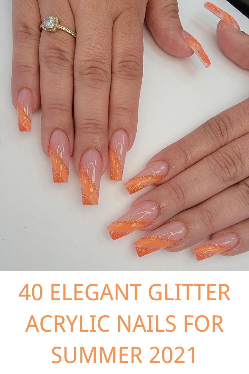 35+ Amazing Glitter Acrylic Nails You Want To Try In 2021!