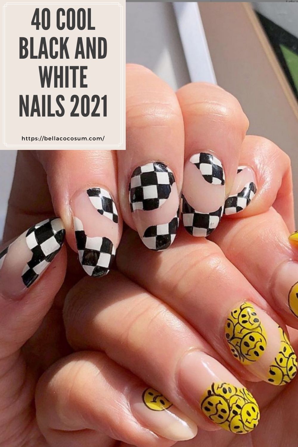 40 Stylish Black And White Nails To Do In Summer 2021!