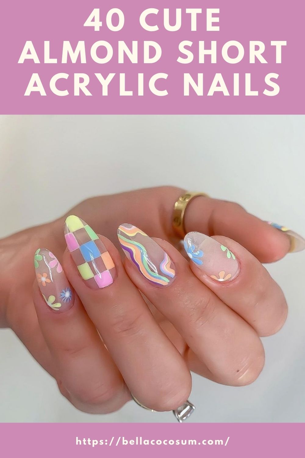 40 Cute Almond Short Acrylic Nails For Summer Nail Design