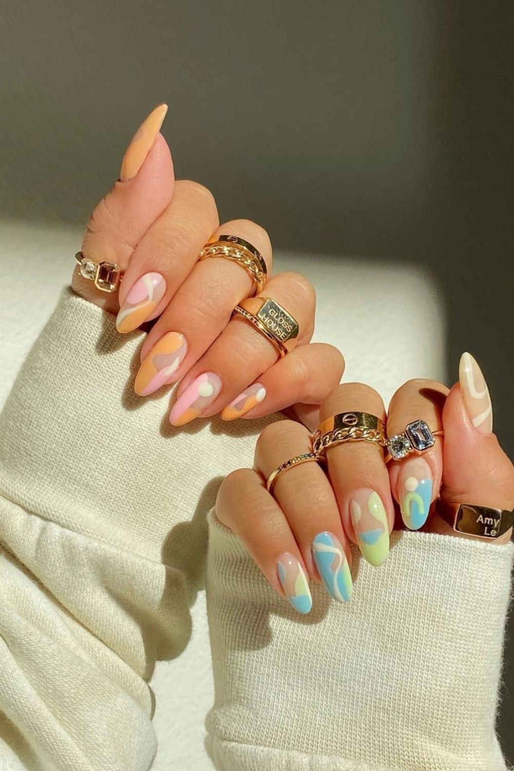 31 Best short almond nails in pastel nail polish 2021