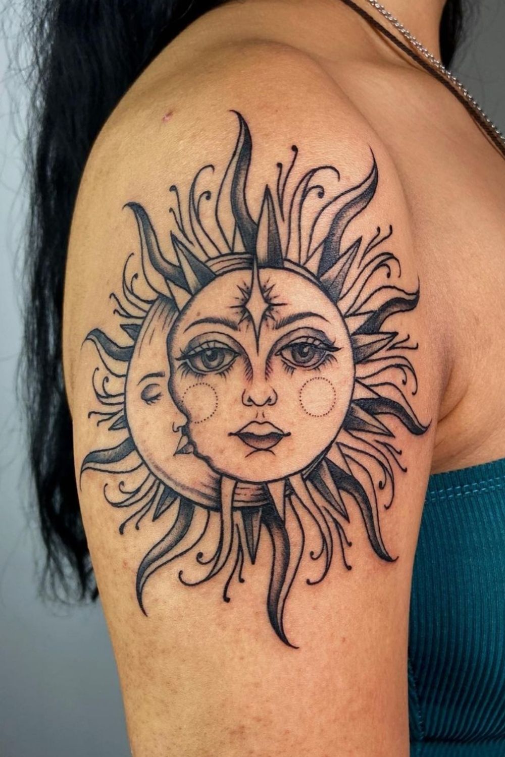 Sun and moon tattoo designs for best and meaningful tattoo design 2021