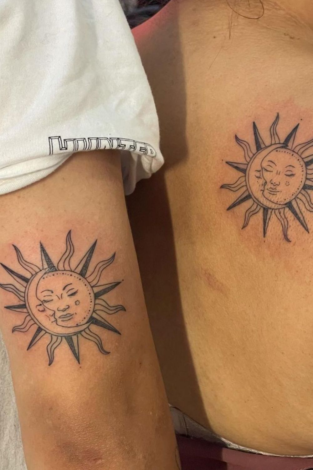 Sun and moon tattoo designs for best and meaningful tattoo design 2021