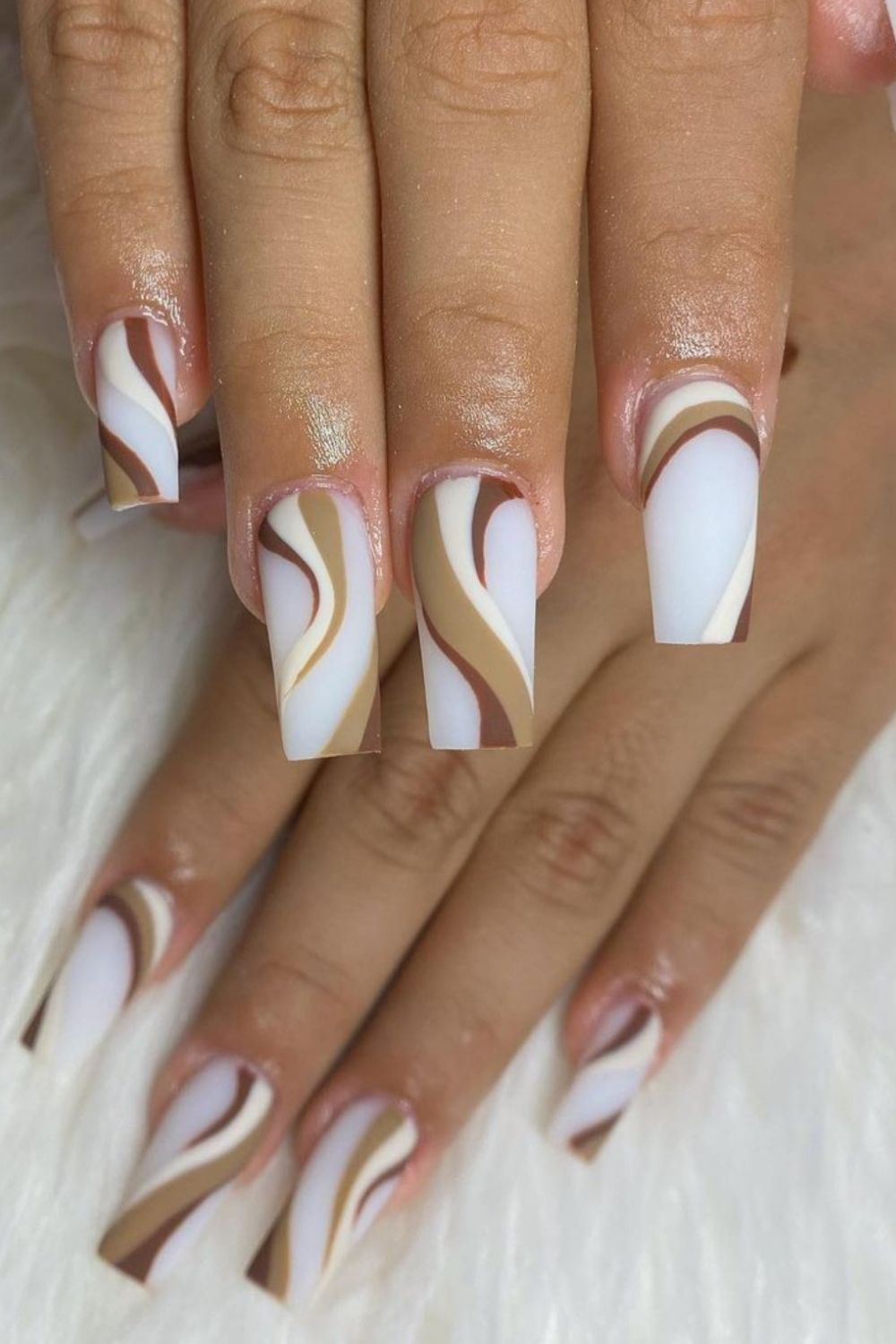 30 Trendy Fall coffin nails inspiration for Autumn 2021