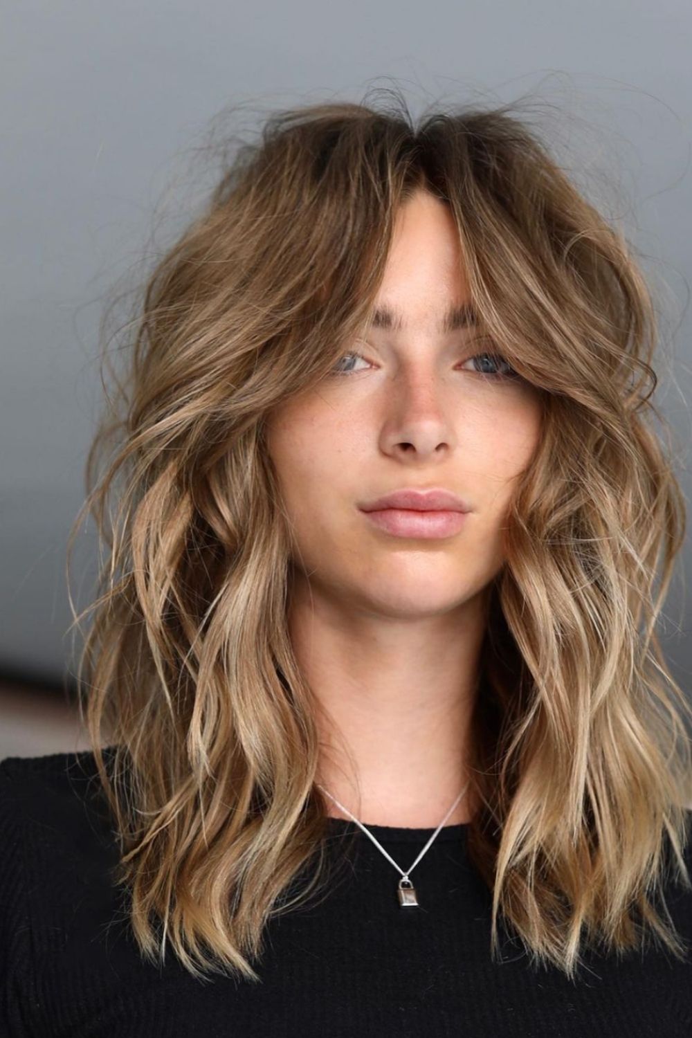 34 Cool Shoulder length haircut with bangs to try 2021