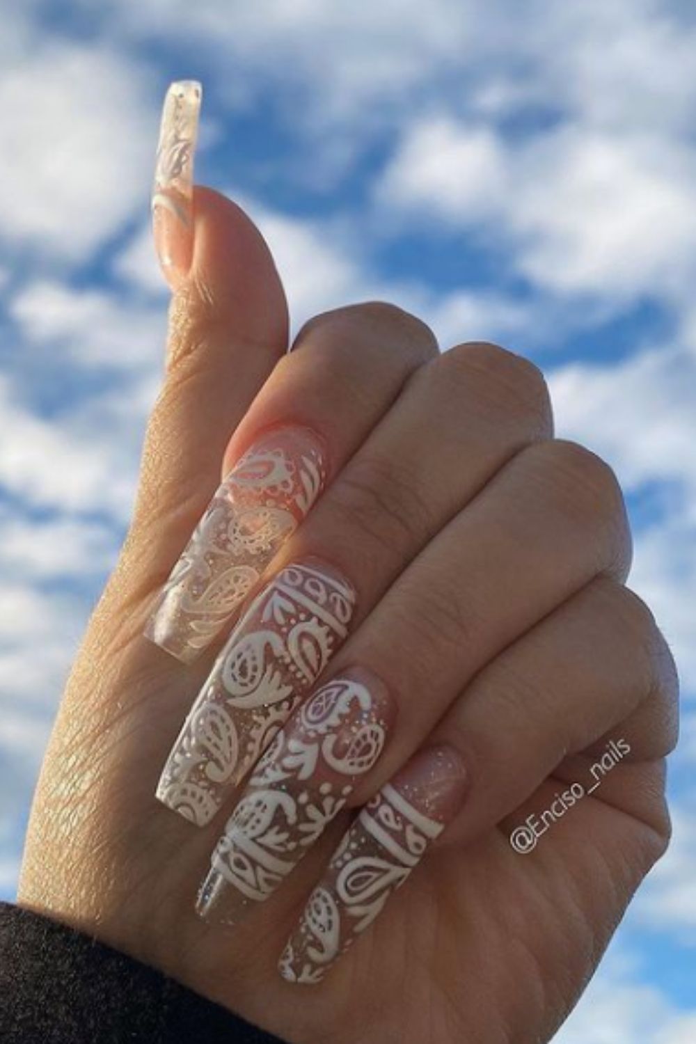 Christmas coffin nails with snowflakes