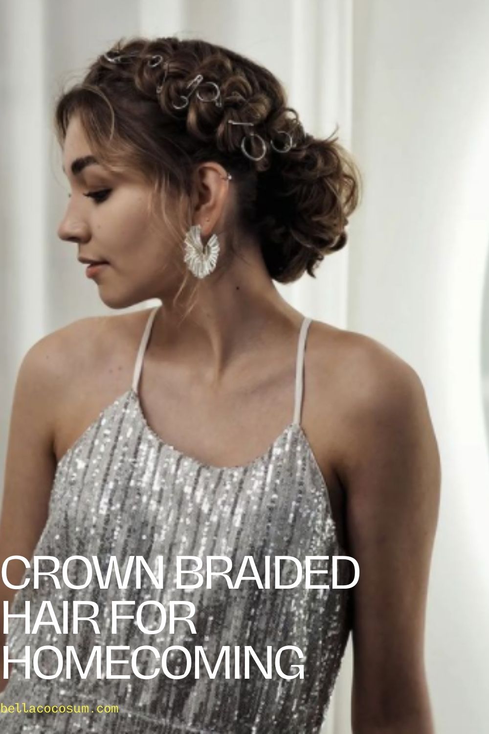 Crown braided hair for homecoming