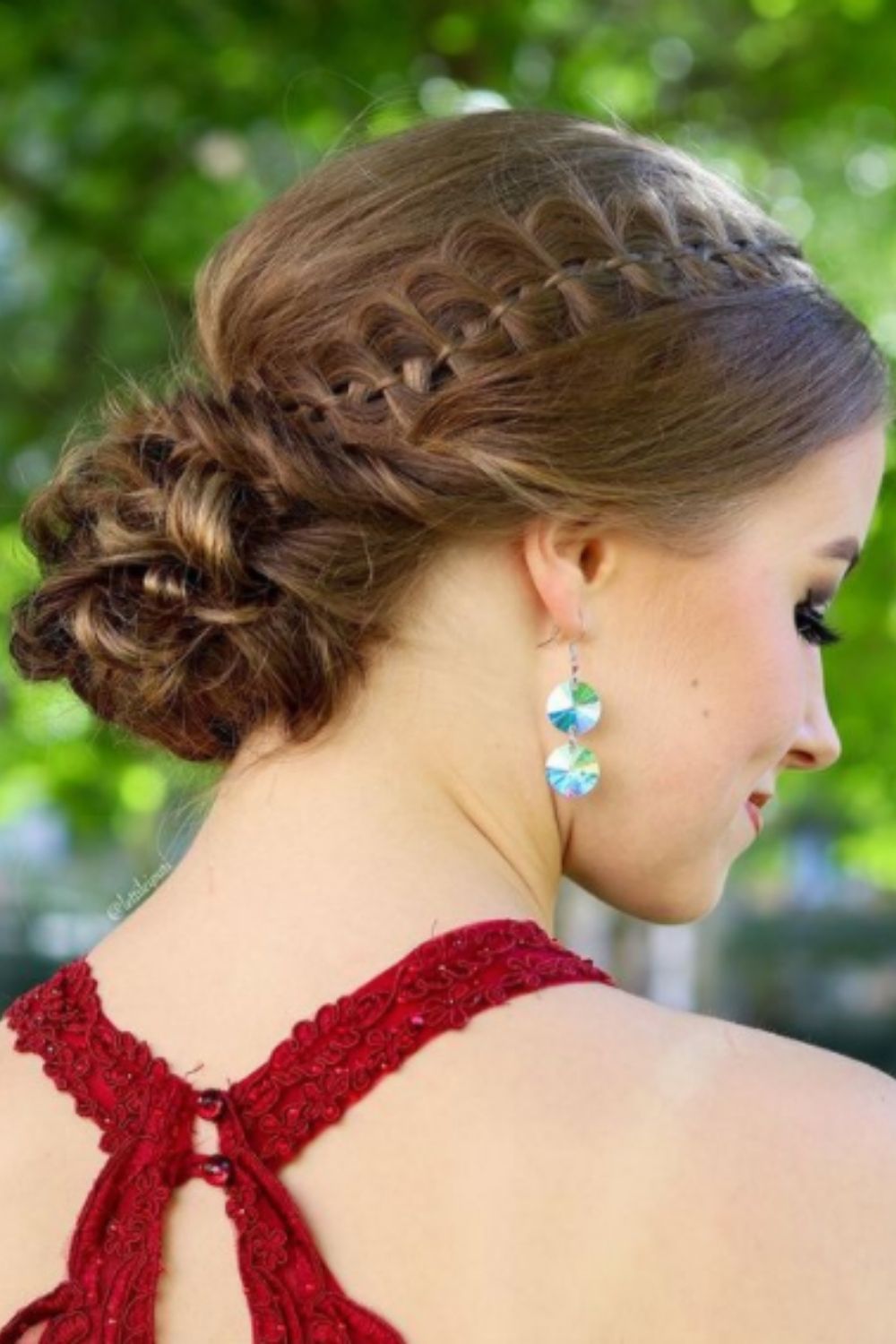 Crown braided hair for homecoming