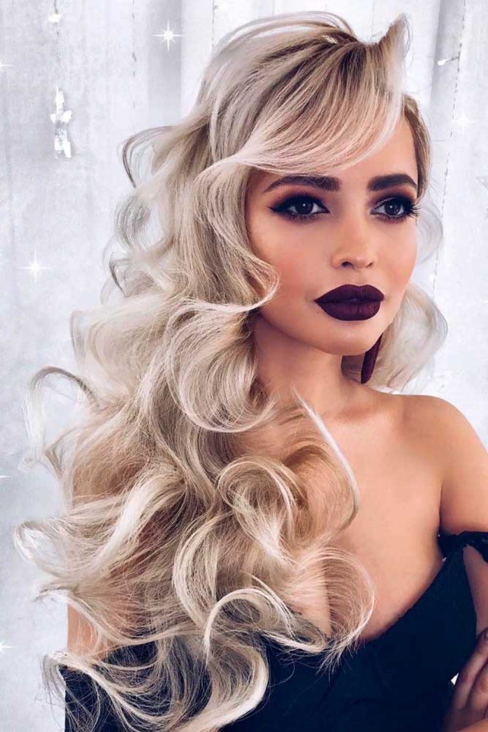 38 Chic Prom Hairstyles for long hair with retro curls  to Let You Be Amazing