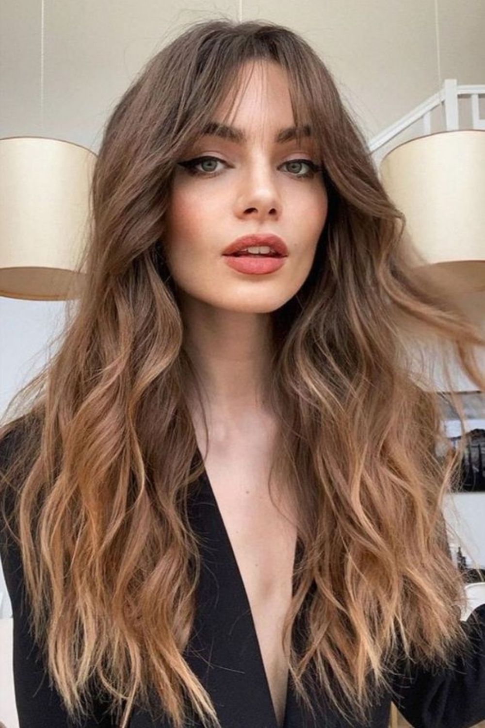 40 Various Long Haircuts with bangs for Stylish Look