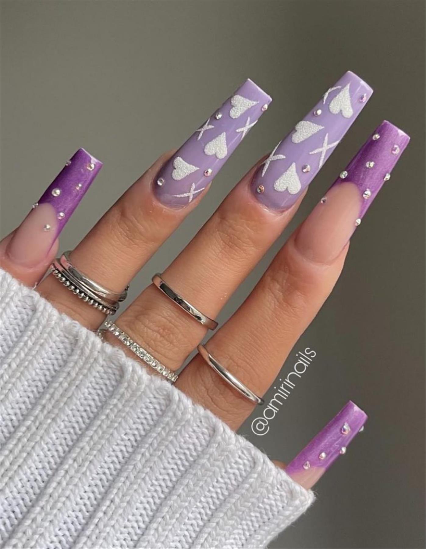 Pretty Heart nails design for Valentine's Day nail 2022